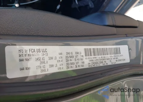 2020 Dodge Durango Gt Rwd из США, поврежденный, VIN 1C4RDHDG9LC192006